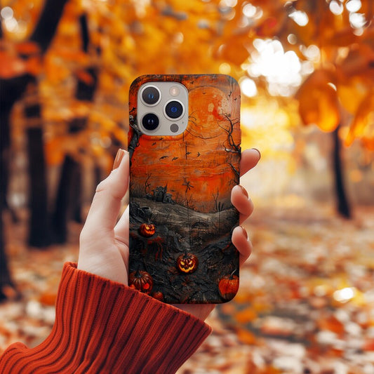 3D Phone CaseFaux Carved Wood Goth Spooky Halloween 10