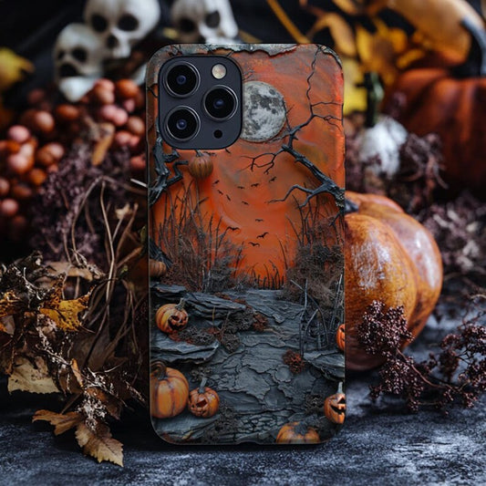 3D Phone CaseFaux Carved Wood Goth Spooky Halloween 9