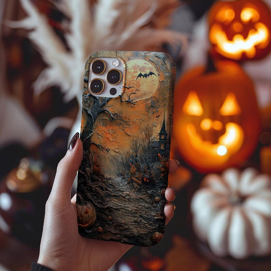 3D Phone CaseFaux Carved Wood Goth Spooky Halloween 7