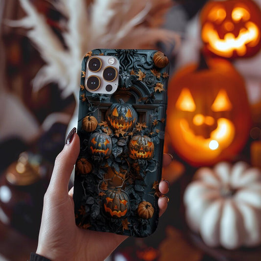 3D Phone CaseFaux Carved Wood Goth Spooky Halloween 4