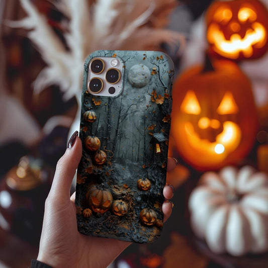 3D Phone CaseFaux Carved Wood Goth Spooky Halloween 3