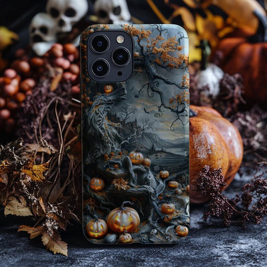 3D Phone CaseFaux Carved Wood Goth Spooky Halloween 2