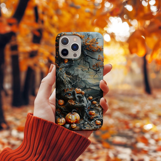 3D Phone CaseFaux Carved Wood Goth Spooky Halloween 2