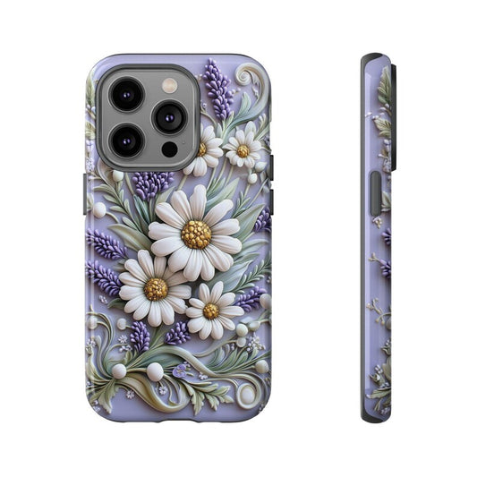 3D Look Floral Daisy and Lavender