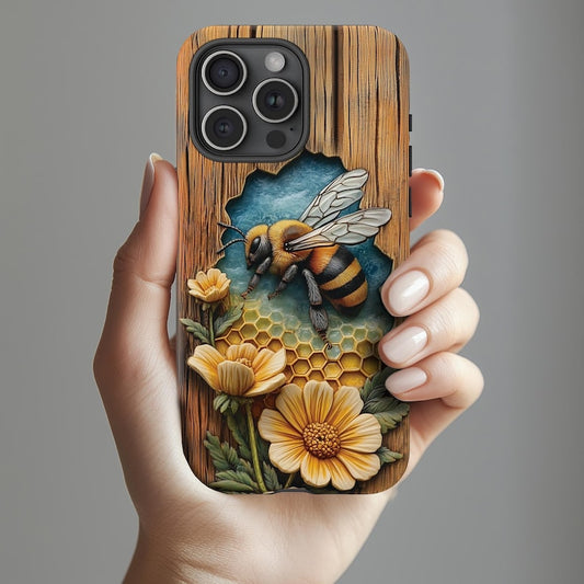 3D Bee Imitation Wood Carved