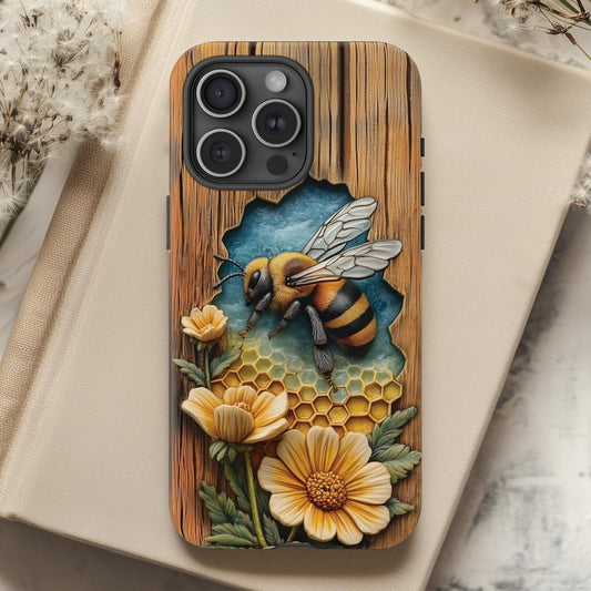3D Bee Imitation Wood Carved