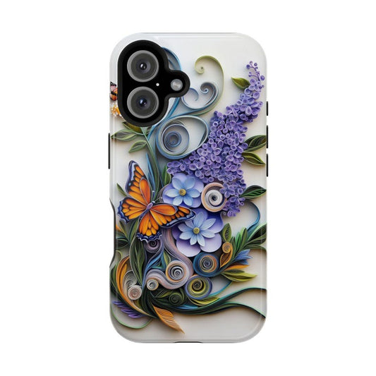 3D Butterfly and Lilac Floral