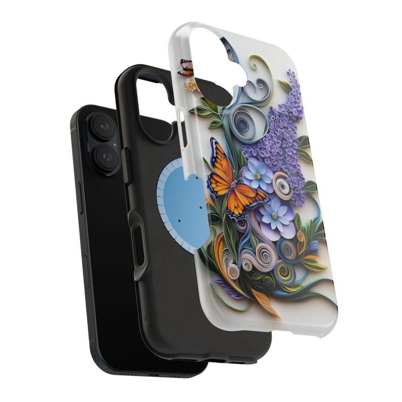 3D Butterfly and Lilac Floral