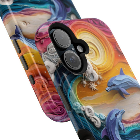 3D Ocean Sunset Dolphin