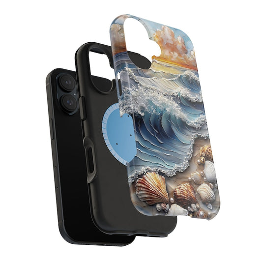 3D Ocean Wave and Seashells
