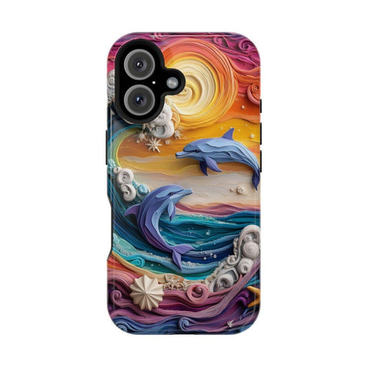 3D Ocean Sunset Dolphin