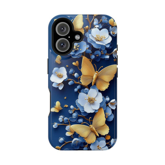 Elegant Blue Butterfly Floral